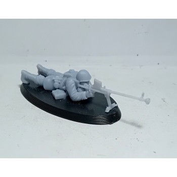 28 mm Greek Soldier WW2 Machine Gun carrier unpainted
